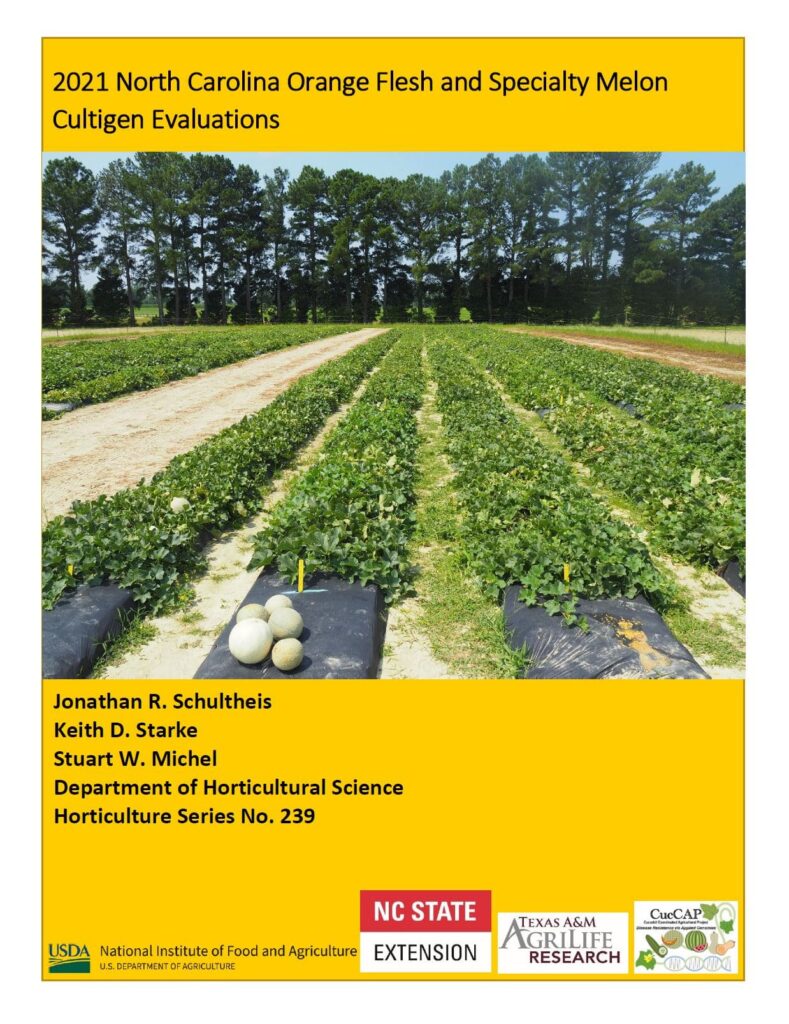 Cover page for '2021 North Carolina Orange Flesh and Specialty Melon Cultigen Evaluations' report